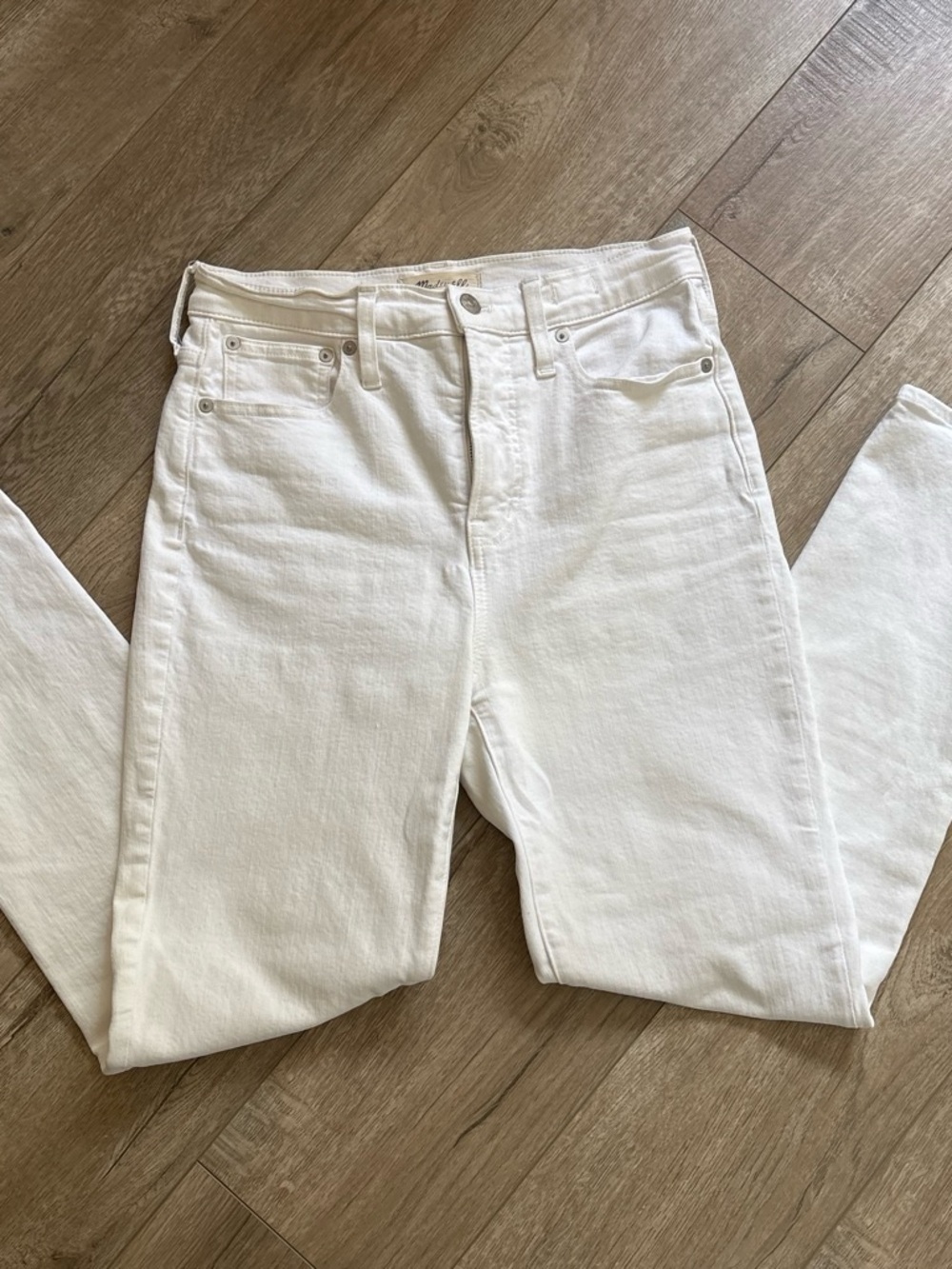 Madewell White High-Rise Straight Jeans